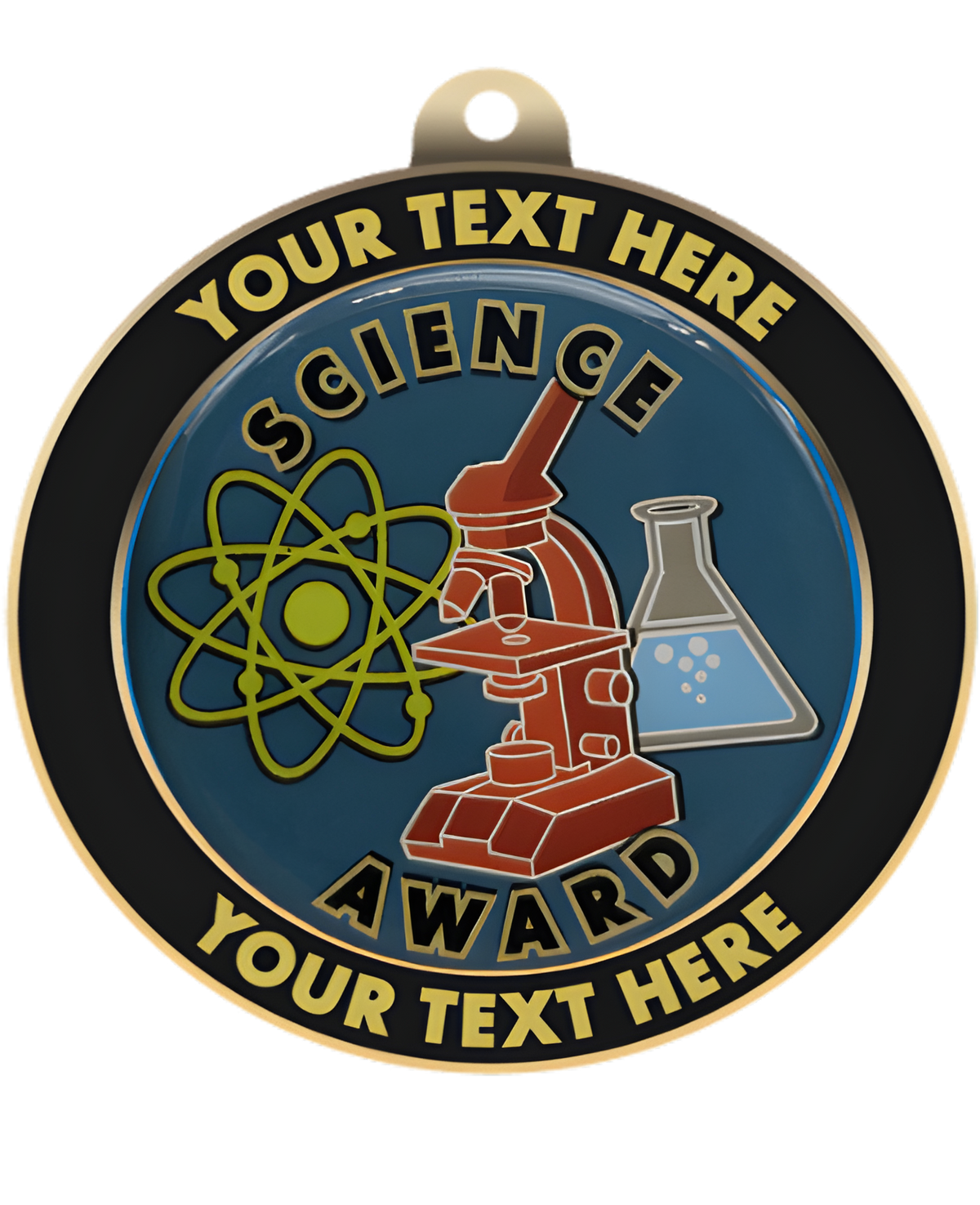 Science Insert Medal with Personalized Rim