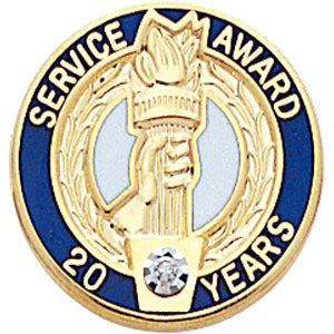 Service Anniversary Pins with Torch