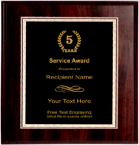 Service Anniversary Plaque