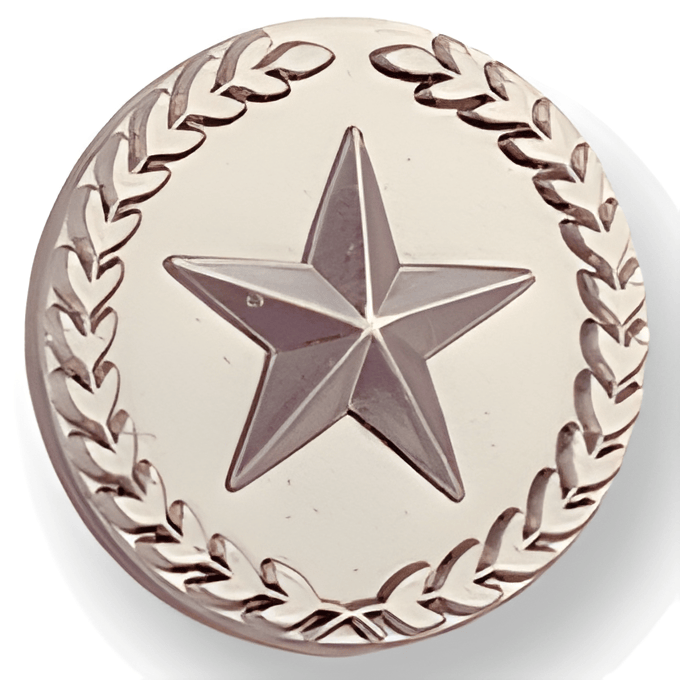 Silver Star With Wreath - 7/8 Inch (BR Series)