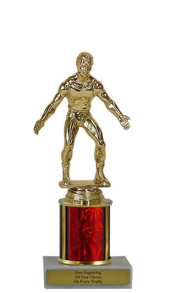 Wrestling Budget Column Trophy