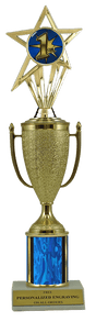 1st Place Gold Cup Column Trophy with Insert