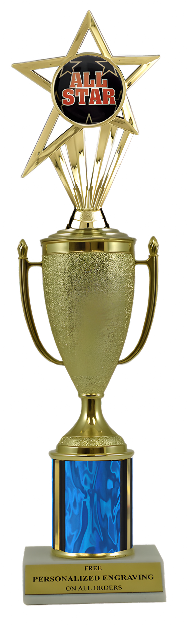 All Star Gold Cup Column Trophy with Insert