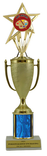 Art Gold Cup Column Trophy with Insert