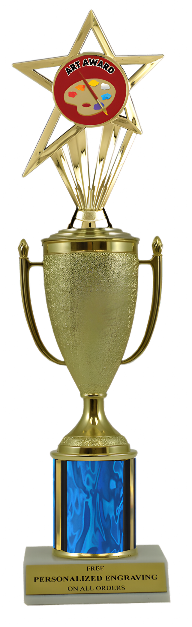Art Gold Cup Column Trophy with Insert