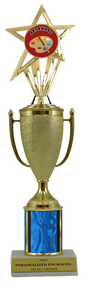 Art Gold Cup Column Trophy with Insert