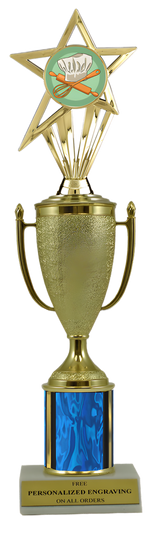 Baking Gold Cup Column Trophy with Insert