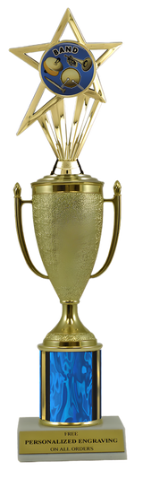 Band Gold Cup Column Trophy with Insert