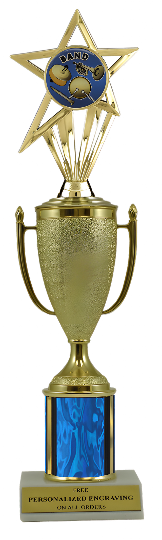 Band Gold Cup Column Trophy with Insert