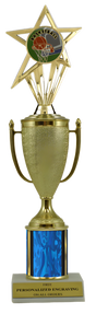 Basketball Gold Cup Column Trophy with Insert