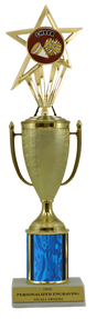 Cheerleading Gold Cup Column Trophy with Insert