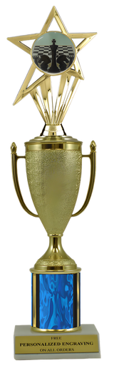 Chess Gold Cup Column Trophy with Insert