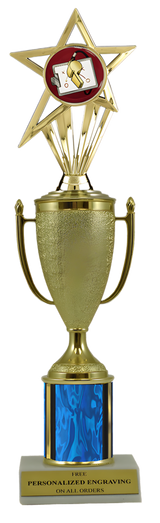 Coach Gold Cup Column Trophy with Insert
