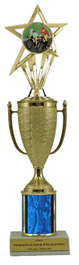 Cycling Gold Cup Column Trophy with Insert