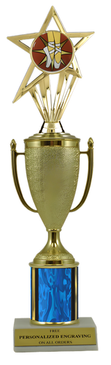 Dance Gold Cup Column Trophy with Insert