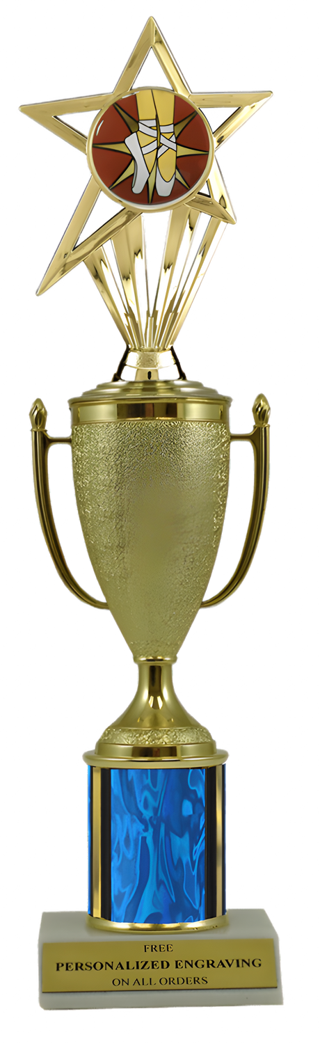 Dance Gold Cup Column Trophy with Insert