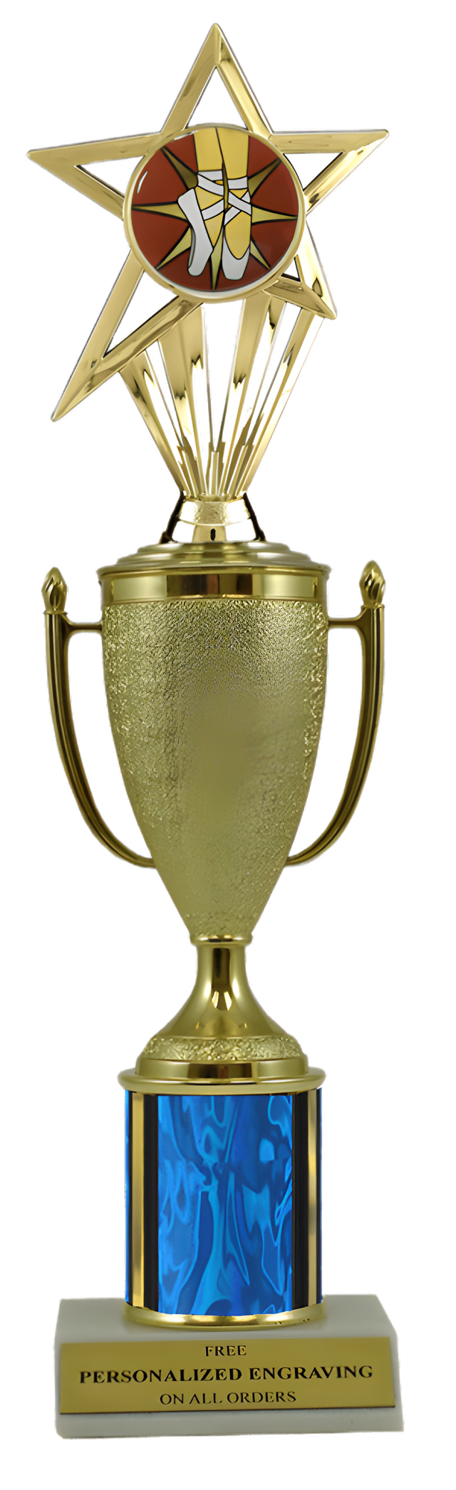 Dance Gold Cup Column Trophy with Insert