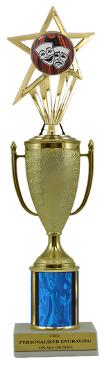 Drama Gold Cup Column Trophy with Insert