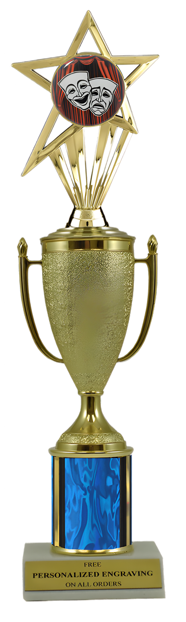 Drama Gold Cup Column Trophy with Insert
