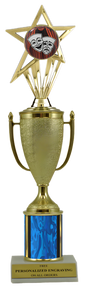 Drama Gold Cup Column Trophy with Insert