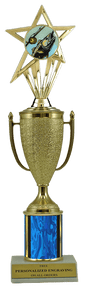 Fishing Gold Cup Column Trophy with Insert
