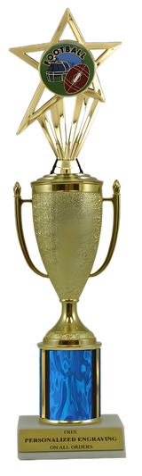 Football Gold Cup Column Trophy with Insert
