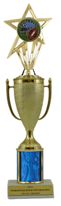 Football Gold Cup Column Trophy with Insert
