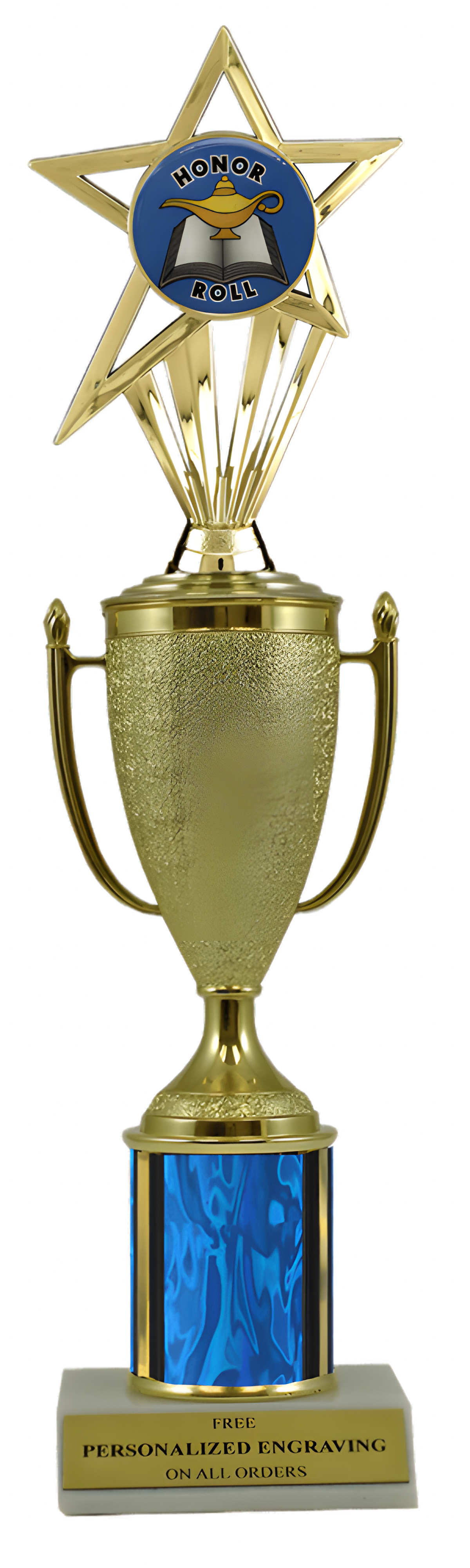 Honor Roll Gold Cup Column Trophy with Insert