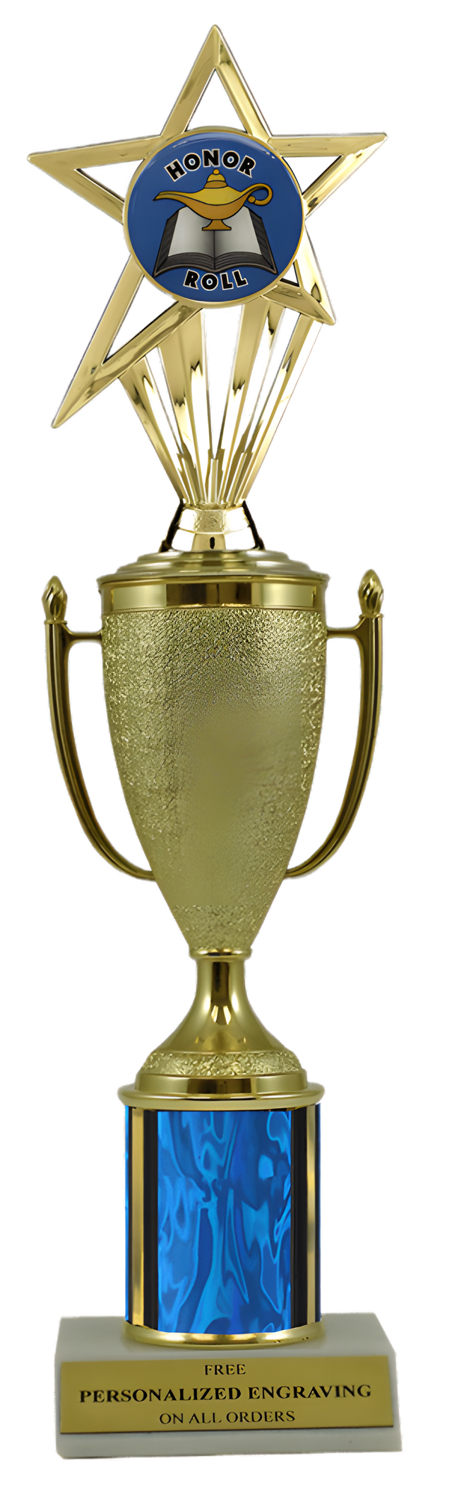 Honor Roll Gold Cup Column Trophy with Insert
