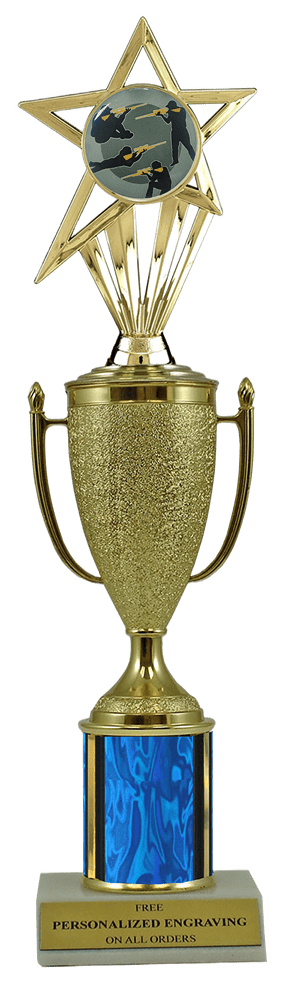 Hunting Gold Cup Column Trophy with Insert