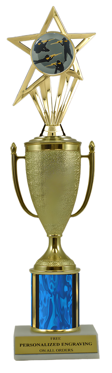 Hunting Gold Cup Column Trophy with Insert