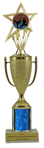 Karate Gold Cup Column Trophy with Insert