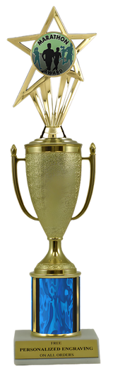 Marathon Gold Cup Column Trophy with Insert