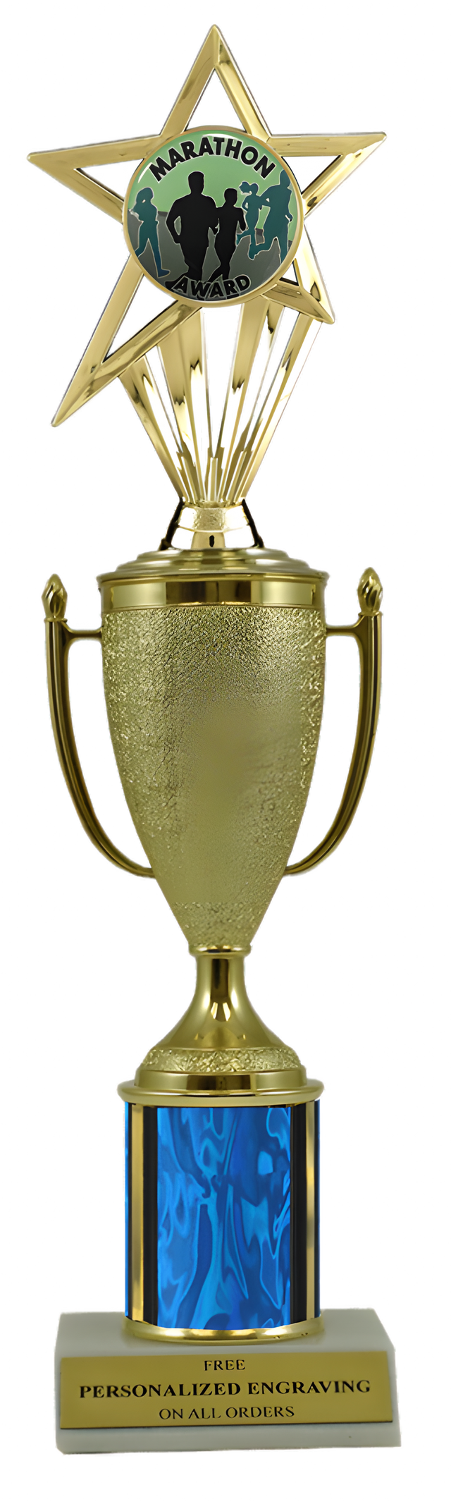 Marathon Gold Cup Column Trophy with Insert