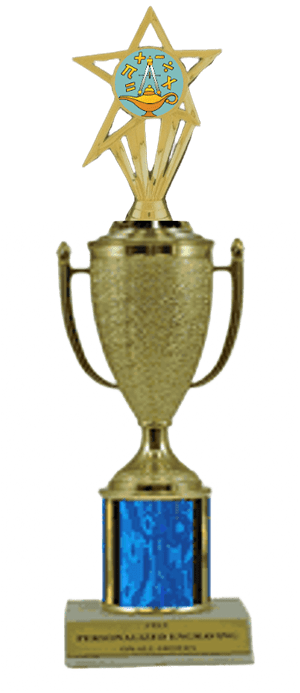 Math Gold Cup Column Trophy with Insert