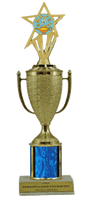 Math Gold Cup Column Trophy with Insert