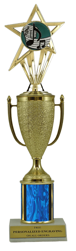 Music Gold Cup Column Trophy with Insert