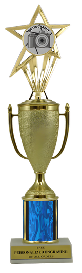 Photography Gold Cup Column Trophy with Insert