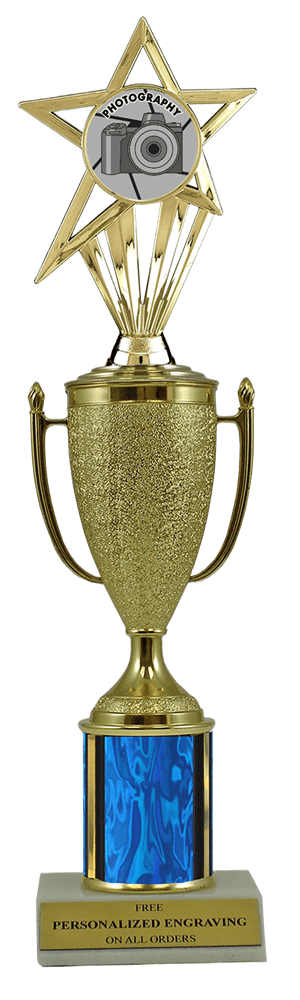 Photography Gold Cup Column Trophy with Insert
