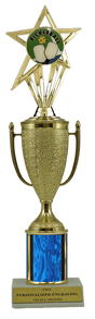 Pickleball Gold Cup Column Trophy with Insert