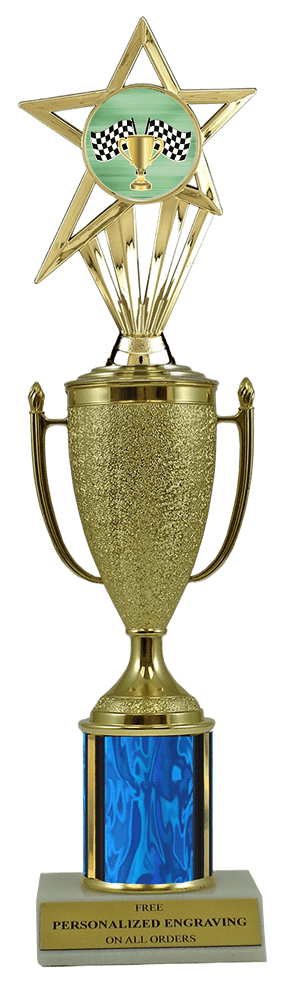 Racing Gold Cup Column Trophy with Insert