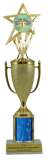 Racing Gold Cup Column Trophy with Insert