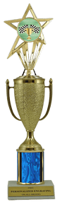 Racing Gold Cup Column Trophy with Insert