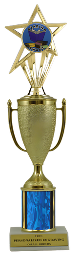 Reading Gold Cup Column Trophy with Insert