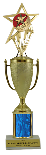 Rising Star Gold Cup Column Trophy with Insert