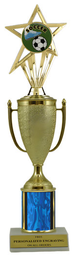 Soccer Gold Cup Column Trophy with Insert
