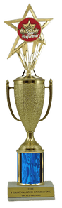 Star Performer Gold Cup Column Trophy with Insert