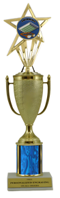 Swimming Gold Cup Column Trophy with Insert