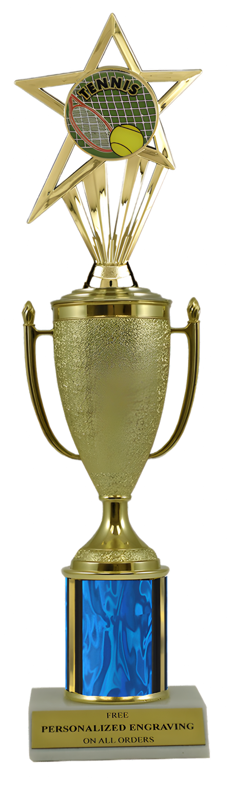 Tennis Gold Cup Column Trophy with Insert