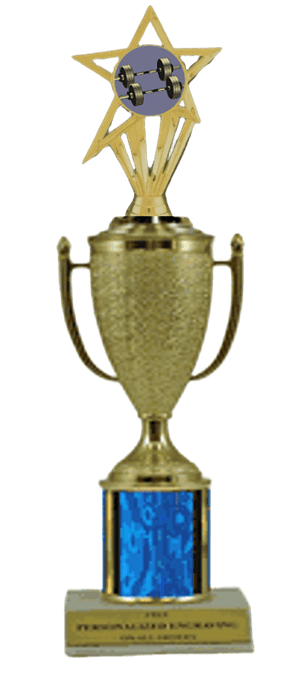 Weightlifting Gold Cup Column Trophy with Insert